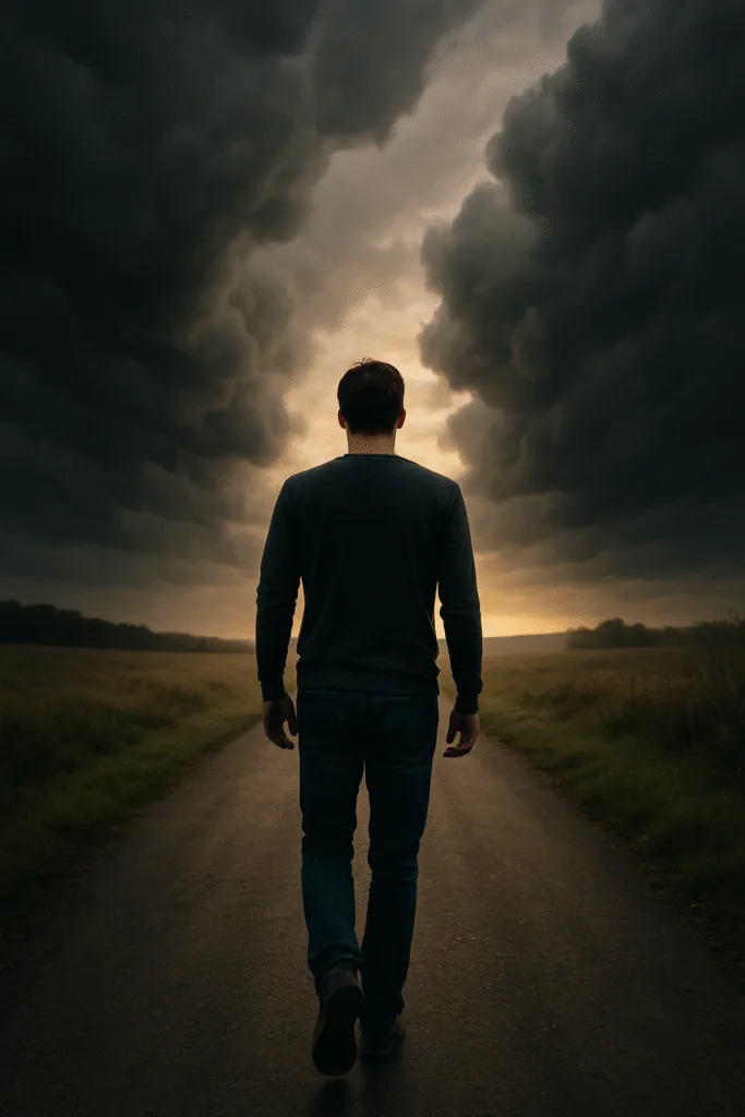 "Man walking down a path symbolizing an addiction recovery journey after 9 years sober"